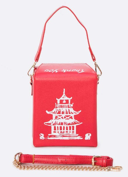 i5 Fashion Crossbody Shoulder Bag, Chinese Takeout Box Purse with  Comfortable Chain Strap (black-white): Handbags: Amazon.com