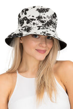 Load image into Gallery viewer, Black and White Floral Watercolor Bucket Hat
