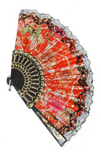 Load image into Gallery viewer, Floral and Lace Gold Detailed Hand Fan- More Colors Available!
