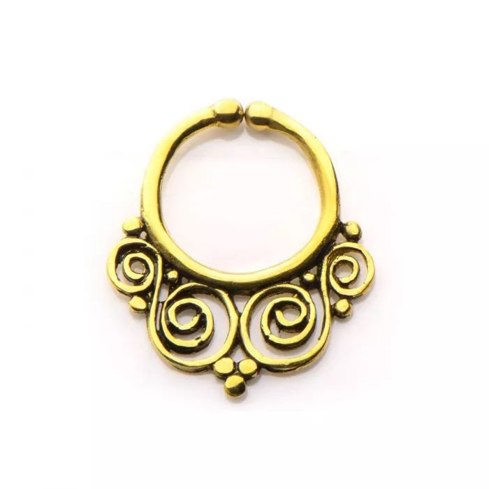 Casted Yellow Brass Faux Lucus Septum Jewelry