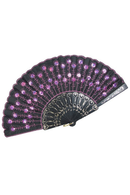 NEW Sequin Folding Fans- More Colors Available!