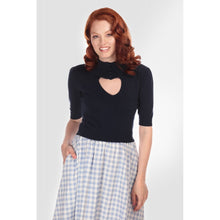 Load image into Gallery viewer, Shirley Navy Button Keyhole Cropped Jumper
