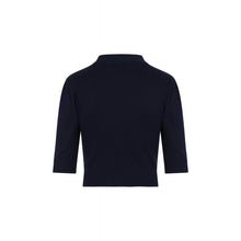 Load image into Gallery viewer, Shirley Navy Button Keyhole Cropped Jumper
