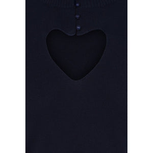 Shirley Navy Button Keyhole Cropped Jumper