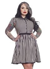 Load image into Gallery viewer, Cream and Black Stripe Lydia Dress
