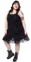 Load image into Gallery viewer, plus size black rose dress barbed wire
