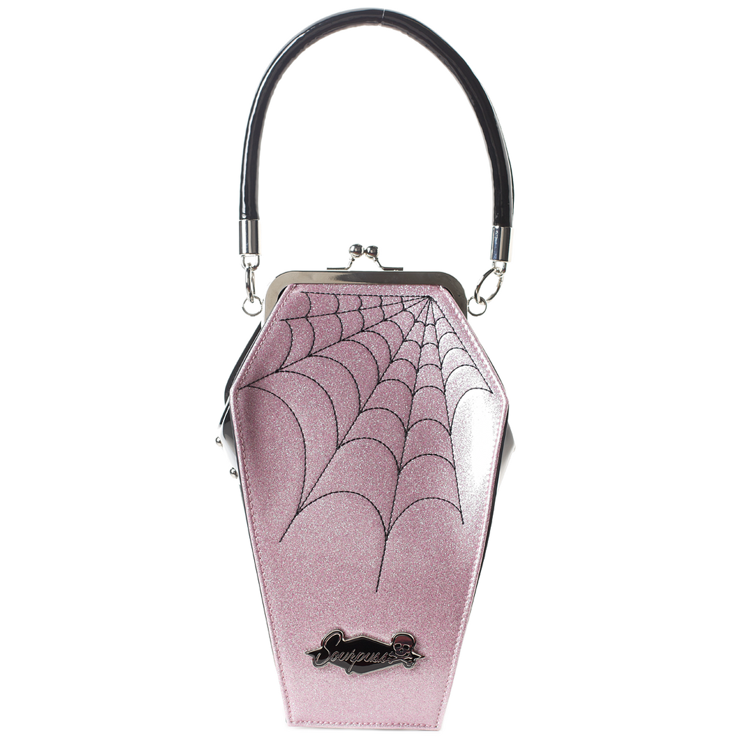 Pink Sparkle Coffin Handbag