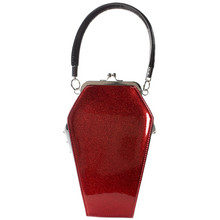 Load image into Gallery viewer, Red Sparkle Coffin Handbag
