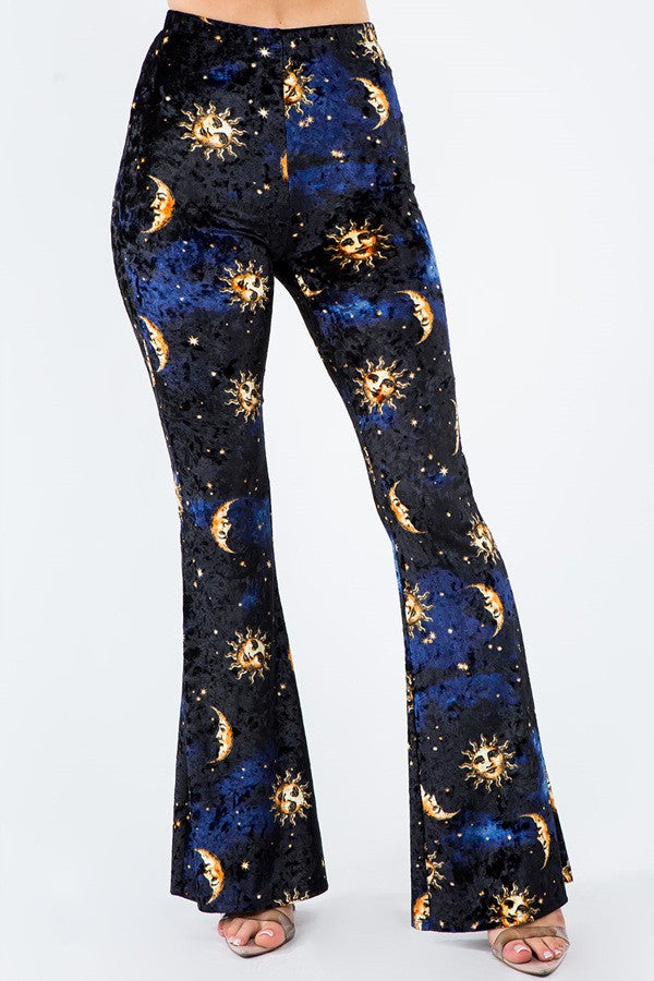 90's Celestial Vibe Velvet Bell Bottom Leggings – Pink House Boutique