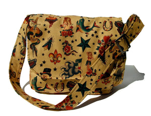 Tattoo Art Beige Messenger Bag