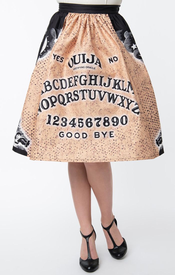 Ouija Board Print Gellar Swing Skirt