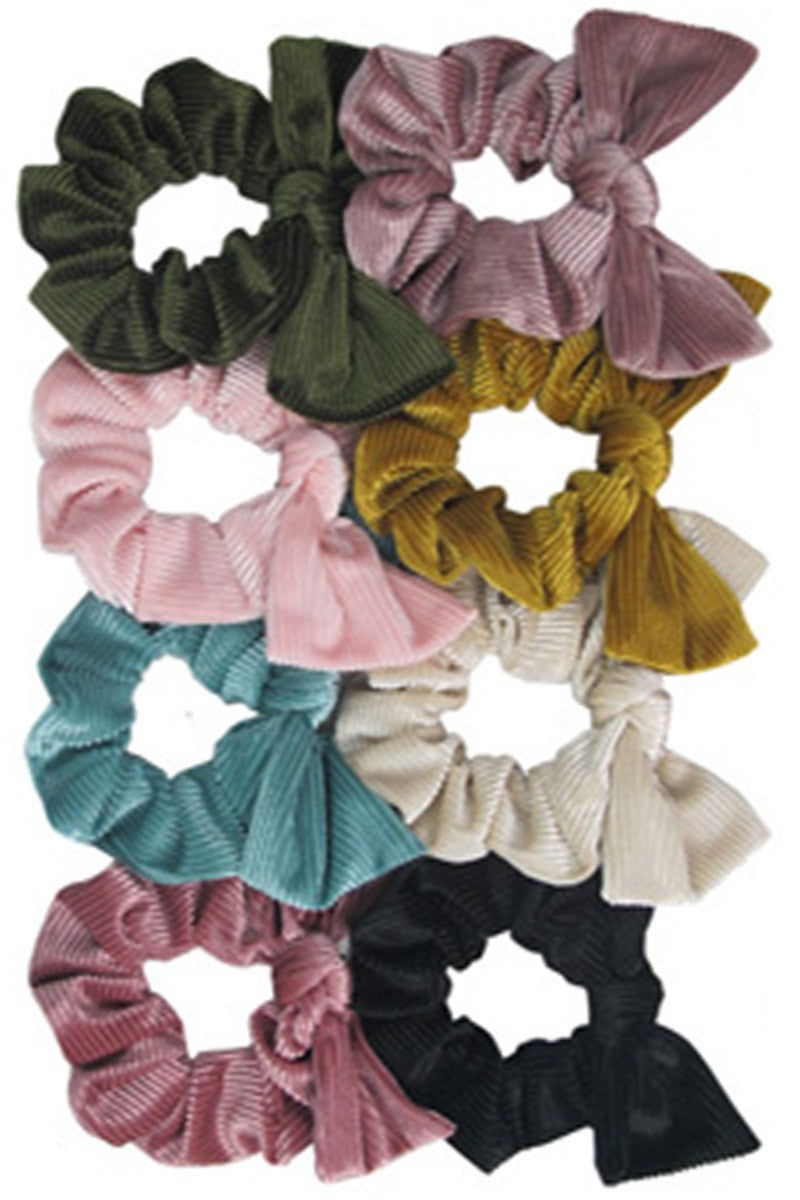 Velvety Corduroy Bow Knitted Hair Scrunchie- More Styles Available!