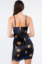 Load image into Gallery viewer, 90&#39;s Celestial Vibe Velvet Mini Dress
