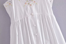Load image into Gallery viewer, White Scalloped Embroidered Button Down Dress
