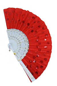 White Sequin Hand Fan- More Colors Available!
