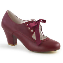 Load image into Gallery viewer, Burgundy Wiggle Cuban Heel Shoes
